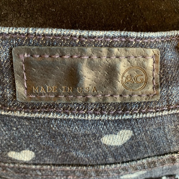 Adriano Goldschmied The Stevie Ankle Slim Straight Leg Hearts Design Jeans Sz 25 - Picture 5 of 6